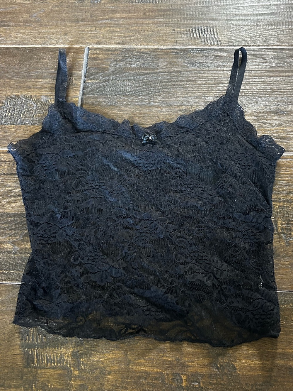 Black Lace Cami Tank Top - Women's